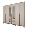 Guarda-Roupa Casal Calábria Slim 6 Portas 6 Gavetas Espelho Nature/Off White - Panorama Móveis