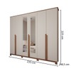 Guarda-Roupa Casal Calábria Slim 6 Portas 6 Gavetas Espelho Nature/Off White - Panorama Móveis