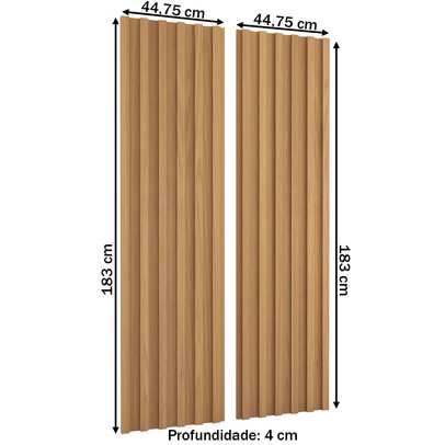 Painel para TV 100% Mdf Ripado Decoração 183 Cm Freijó - Panorama Móveis