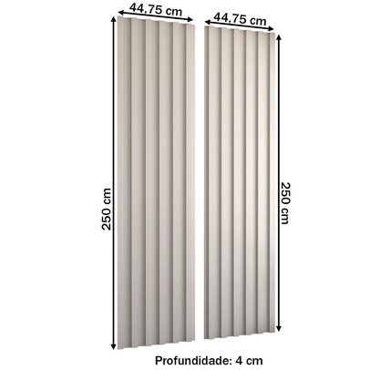 Painel para TV 100% Mdf Ripado Decoração 89,5 Cm Off White - Panorama Móveis