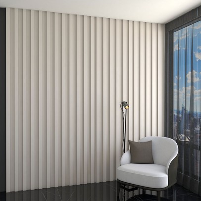 Painel para TV 100% Mdf Ripado Decoração 89,5 Cm Off White - Panorama Móveis