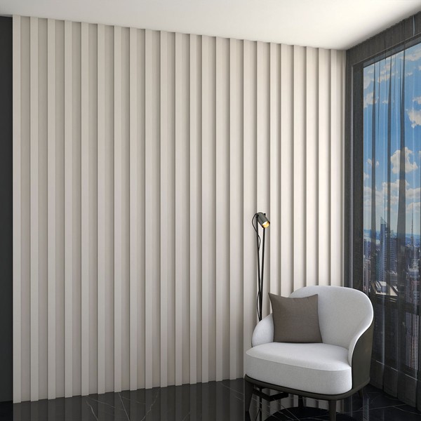 Painel para TV 100% Mdf Ripado Decoração 89,5 Cm Off White - Panorama Móveis