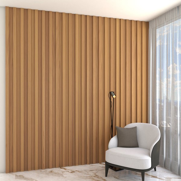 Painel para TV 100% Mdf Ripado Decoração 89,5 Cm Freijó - Panorama Móveis