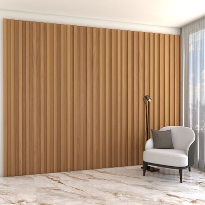 Painel para TV 100% Mdf Ripado Decoração 134 Cm Freijó - Panorama Móveis