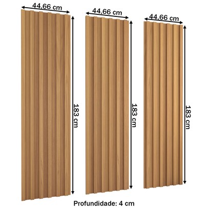 Painel para TV 100% Mdf Ripado Decoração 134 Cm Freijó - Panorama Móveis