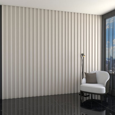 Painel para TV 100% Mdf Ripado Decoração 250 Cm Off White - Panorama Móveis