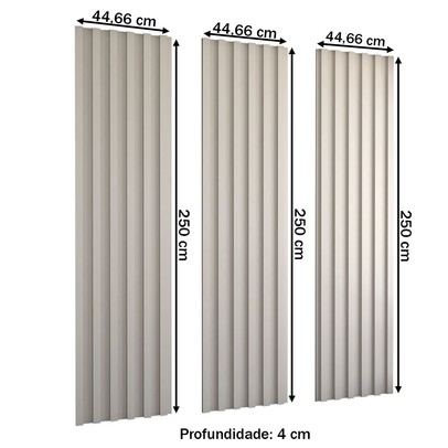 Painel para TV 100% Mdf Ripado Decoração 250 Cm Off White - Panorama Móveis