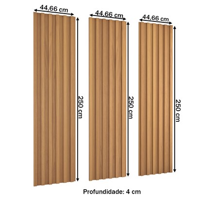 Painel para TV 100% Mdf Ripado Decoração 250 Cm Freijó - Panorama Móveis
