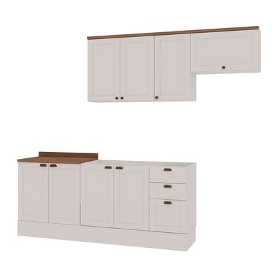 Cozinha Completa Iluminata 8 Portas 3 Gavetas 100% Mdf Branco/ébano - Genialflex