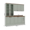 Cozinha Completa Iluminata 9 Portas 3 Gavetas 100% Mdf com Vidro Mint/ébano - Genialflex
