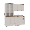 Cozinha Completa Iluminata 9 Portas 3 Gavetas 100% Mdf com Vidro Branco/ébano - Genialflex