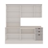 Cozinha Completa Iluminata 9 Portas 3 Gavetas 100% Mdf com Vidro Branco/Fendi - Genialflex