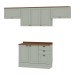 Cozinha Compacta Iluminata 7 Portas 3 Gavetas 100% Mdf Mint/ébano - Genialflex