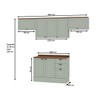 Cozinha Compacta Iluminata 7 Portas 3 Gavetas 100% Mdf Mint/ébano - Genialflex