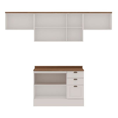 Cozinha Compacta Iluminata 7 Portas 3 Gavetas 100% Mdf Branco/ébano - Genialflex