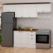 Cozinha Compacta Iluminata 7 Portas 3 Gavetas 100% Mdf Branco/ébano - Genialflex