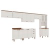 Cozinha Completa Iluminata 14 Portas 3 Gavetas 100% Mdf com Vidro Branco/ébano - Genialflex