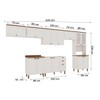 Cozinha Completa Iluminata 14 Portas 3 Gavetas 100% Mdf com Vidro Branco/ébano - Genialflex