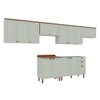 Cozinha Completa Iluminata 12 Portas 3 Gavetas 100% Mdf Mint/ébano - Genialflex