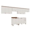 Cozinha Completa Iluminata 12 Portas 3 Gavetas 100% Mdf Branco/ébano - Genialflex