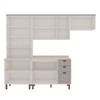 Cozinha Completa Iluminata 10 Portas 3 Gavetas 100% Mdf com Vidro Branco/Fendi/Mineral - Genialflex