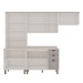 Cozinha Completa Iluminata 10 Portas 3 Gavetas 100% Mdf com Vidro Branco/Fendi/Mineral - Genialflex