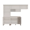 Cozinha Completa Iluminata 8 Portas 3 Gavetas 100% Mdf com Vidro Branco/Fendi/Mineral - Genialflex