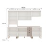Cozinha Completa Iluminata Ester 12 Portas 3 Gavetas 100% Mdf com Vidro Branco/Fendi/Mineral - Genialflex