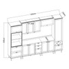 Cozinha Completa Iluminata Ayla 10 Portas 3 Gavetas 100% Mdf com Vidro Branco/Fendi/Mineral - Genialflex