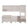 Cozinha Completa Iluminata Luna 10 Portas 4 Gavetas 100% Mdf com Vidro Branco/Fendi - Genialflex