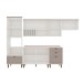 Cozinha Completa Iluminata 7 Portas 4 Gavetas Branco/Fendi/Mineral - Genialflex
