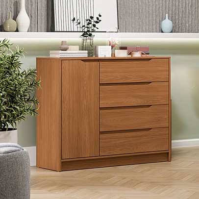 Cômoda 1 Porta 4 Gavetas R260 Canela - Kappesberg