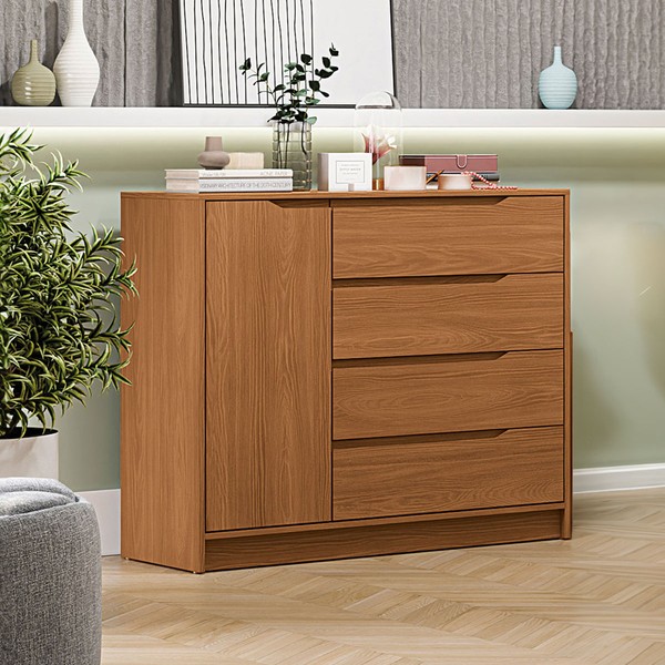 Cômoda 1 Porta 4 Gavetas R260 Canela - Kappesberg