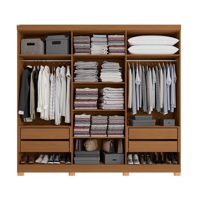 Guarda-Roupa Casal 6 Portas 4 Gavetas Cb02r582 Canela - Kappesberg