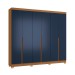 Guarda-Roupa Casal 6 Portas 4 Gavetas Cb02r582 Canela/Azul Profundo - Kappesberg