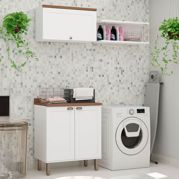 Armário Multiuso Acquaflex 3 Peças Elegance Branco Fosco - Genialflex