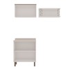 Armário Multiuso Acquaflex 3 Peças Elegance Branco Fosco/Fendi - Genialflex