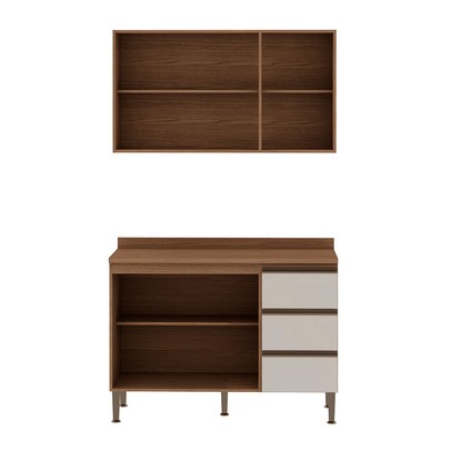 Armário Multiuso Acquaflex 2 Peças Low Dry Ebano/Off White - Genialflex