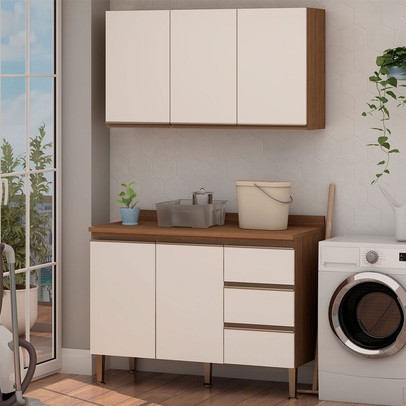 Armário Multiuso Acquaflex 2 Peças Low Dry Ebano/Off White - Genialflex