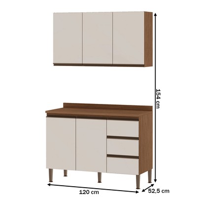 Armário Multiuso Acquaflex 2 Peças Low Dry Ebano/Off White - Genialflex