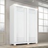 Guarda-Roupa Solteiro Ayla 2 Portas 2 Gavetas 100% Mdf Branco - Acp Móveis