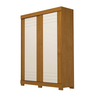 Guarda-Roupa Solteiro Ayla 2 Portas 2 Gavetas 100% Mdf Flex Cinamomo/Off White - Acp Móveis