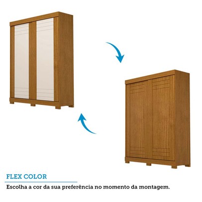 Guarda-Roupa Solteiro Ayla 2 Portas 2 Gavetas 100% Mdf Flex Cinamomo/Off White - Acp Móveis
