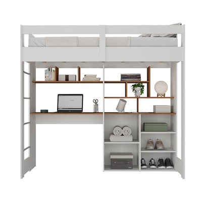 Cama Infantil Multifuncional Benin 2 Portas Branco/Nogal - Pnr Móveis