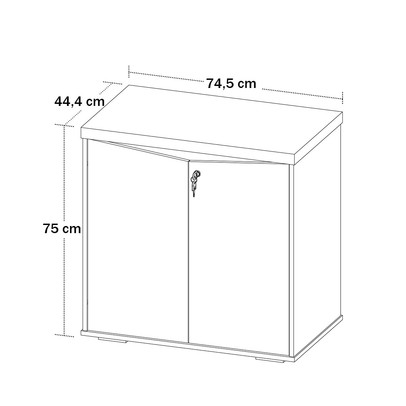 Armário para Escritório Y37 2 Portas com Chave Freijo/Branco - Artany Móveis