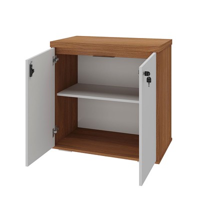 Armário para Escritório Y37 2 Portas com Chave Freijo/Branco - Artany Móveis
