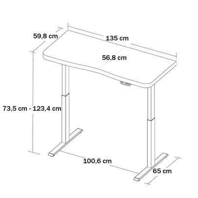 Mesa Escrivaninha Home Office Premium com Regulagem de Altura Branco - Artany Móveis