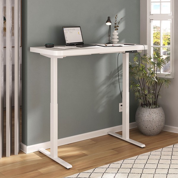 Mesa Escrivaninha Home Office Premium com Regulagem de Altura Branco - Artany Móveis