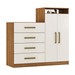 Cômoda áurea 2 Portas 4 Gavetas Amêndola/Off-White - Demóbile