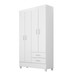 Guarda-Roupa Astro 4 Portas Branco/Rosa/Branco - Demóbile